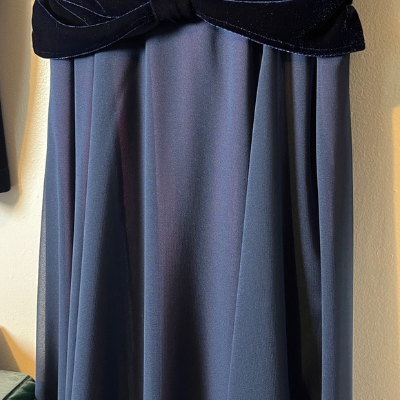 Scott McClintock Velvet & Chiffon Holiday Blue Bow Waist Long‎ Gown Dress Sz 6 - Picture 8 of 11